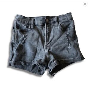 High Rise Black Denim Shorts Size 5